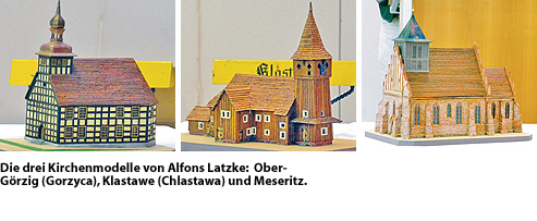 Museum Meseritz: die drei Kirchenmodelle als Dauerleihgabe des HKr Meseritz