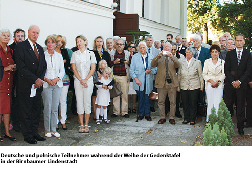 Gedenktafeleinweihung an der ehemaligen ev. Kirche in Birnbaum 2013