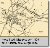 Karte der Stadt Meseritz von 1930