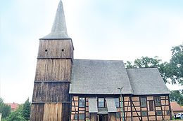 Die sehenswerte Holzkirche in Klemzig