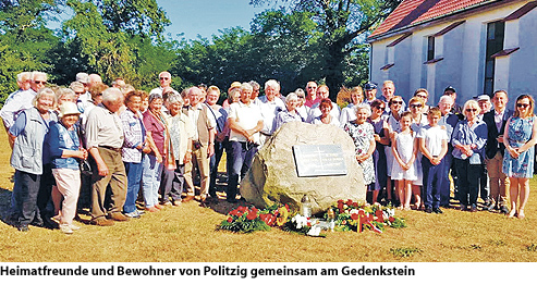 Gedenkstein in Politzig eingeweiht - Juni 2018