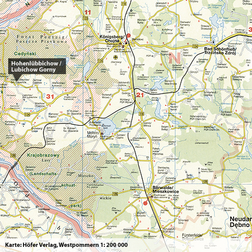Karte: Hohenlübbichow / Lubichow Gorny