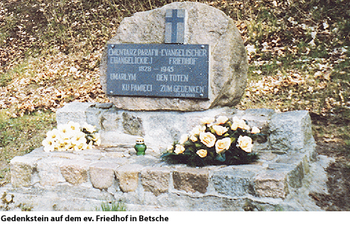 Betsche, Gedenksteinevangelischer Friedhof