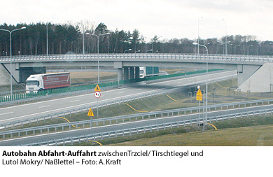 AB Abfahrt-Auffahrt zwischen Trzciel/ Tirschtiegel und Lutol Mokry/ Naßlettel