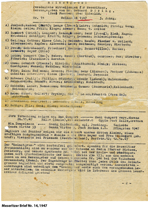 Meseritzer Brief Nr. 14 - 1947