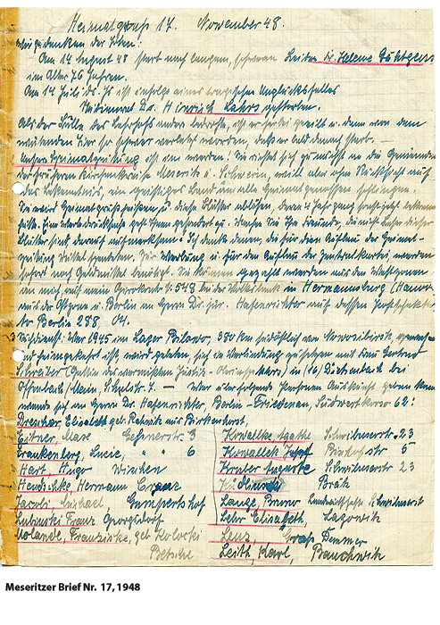 Meseritzer Brief Nr. 17 - 1948