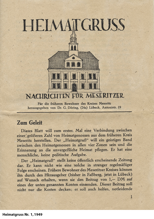 Heimatgruss Nr. 1 - 1949
