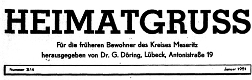 Kopf Heimatgruss Nr. 3/4 - 1951