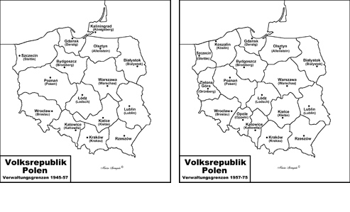 Verwaltungsgrenzen Polen 1945-75
