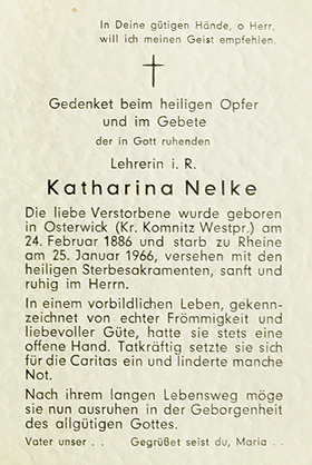 Erinnerung an Frl. Nelke, Betsche von Joachim Schober, Bild: Schober/Archiv HGr