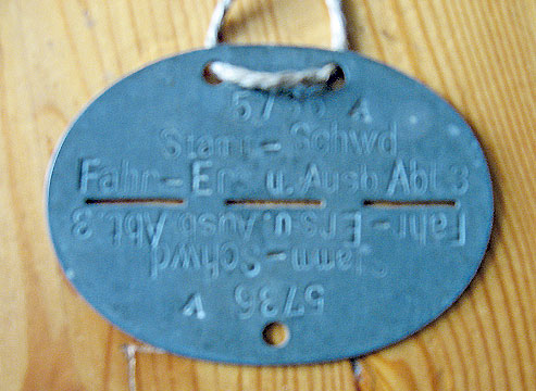 Militärische Erkennungsmarke Heinz Hertwig, 1943