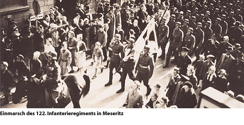 Garnisonsstadt Meseritz - Einzug des Grenz-Infanterieregiments 122