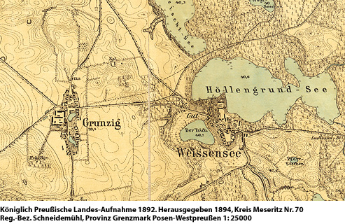 Grunzig - Karte 1892