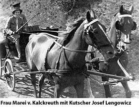 Frau Marei v. Kalckreuth mit KutscherJosef Lengowicz