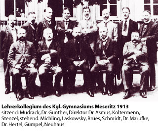 Lehrerkollegium des Kgl. Gymnasiums Meseritz 1913