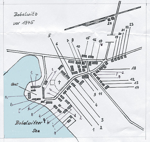 Bobelwitz - Lageplan der einzelnen Anwesen 1944